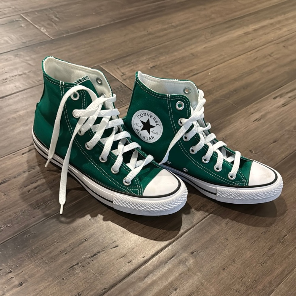 Converse Emerald Green High-Tops with White Accents
